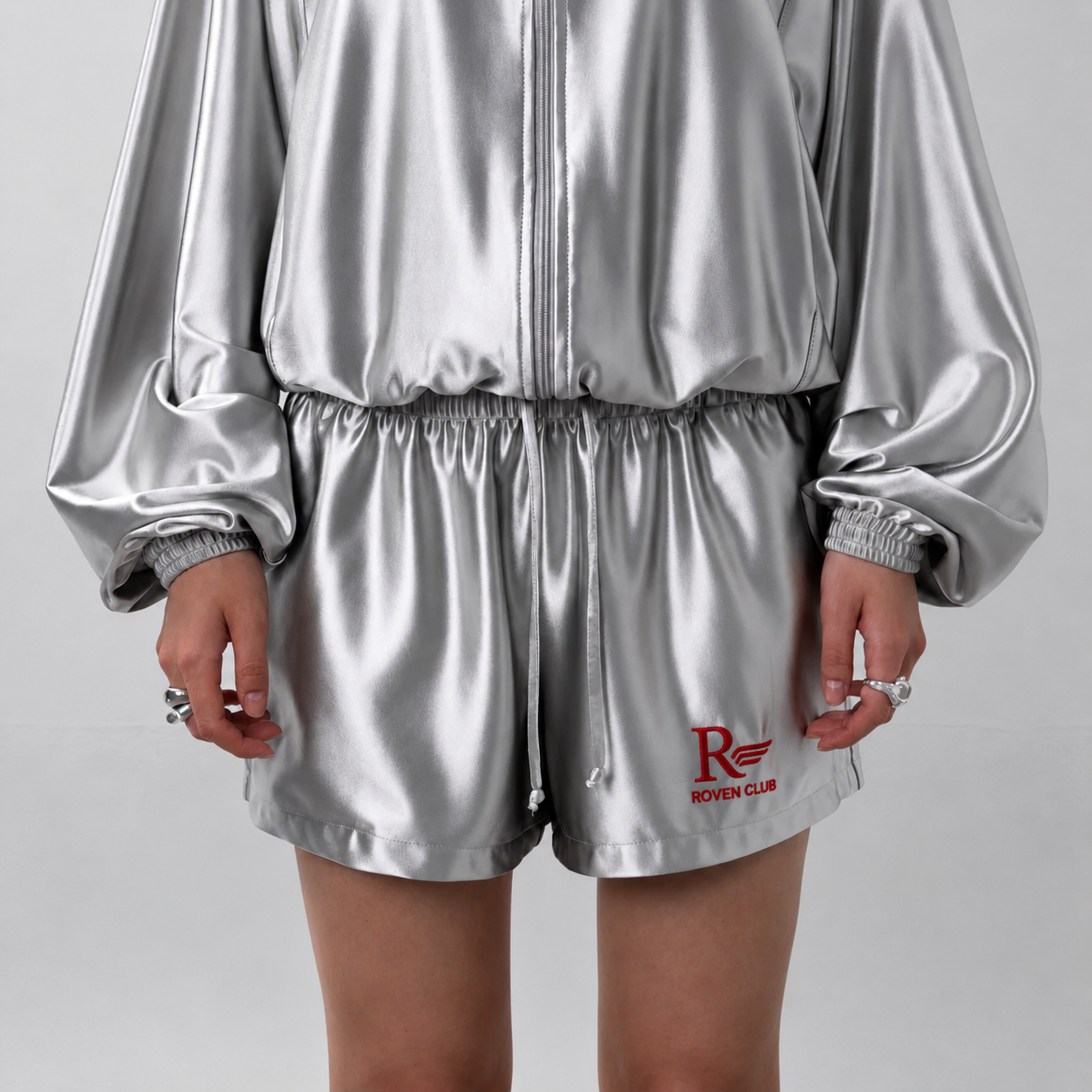 Roven Club Metalik Şort — Gümüş
