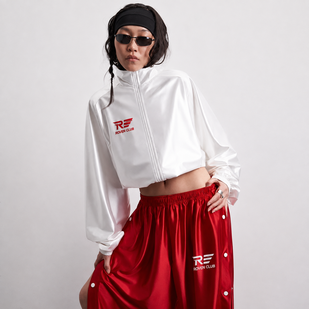 Çıtçıtlı Wide-Leg Pantolon (Kırmızı)