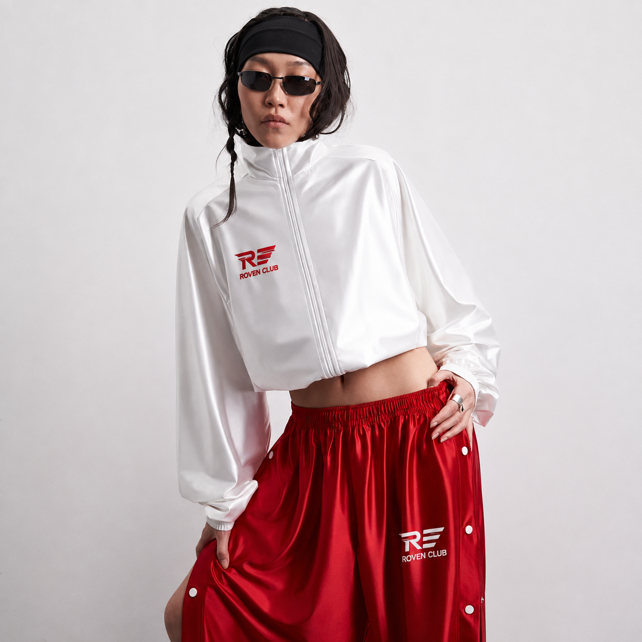 Çıtçıtlı Wide-Leg Pantolon (Kırmızı)