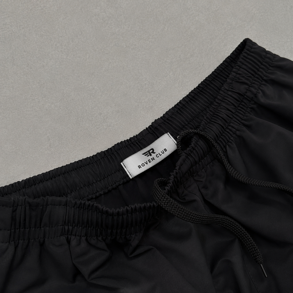 Roven Club Wide-Leg Track Pantolon — Siyah/Kırmızı