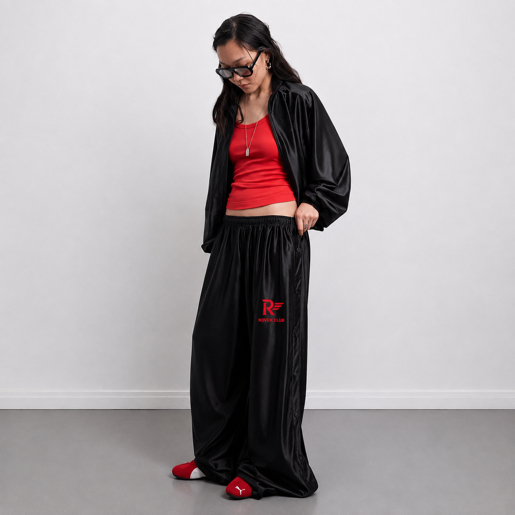 Saten Oversize Ceket (Siyah)